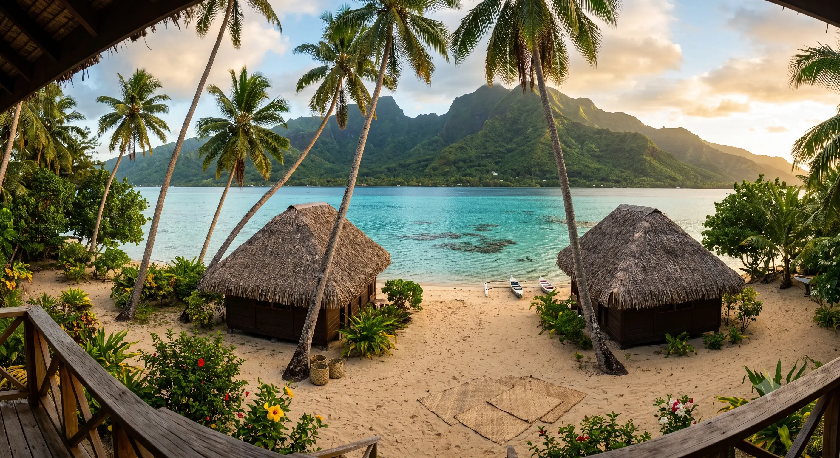 Vue sur le lagon depuis la pension Fare Vaihere, Tahiti