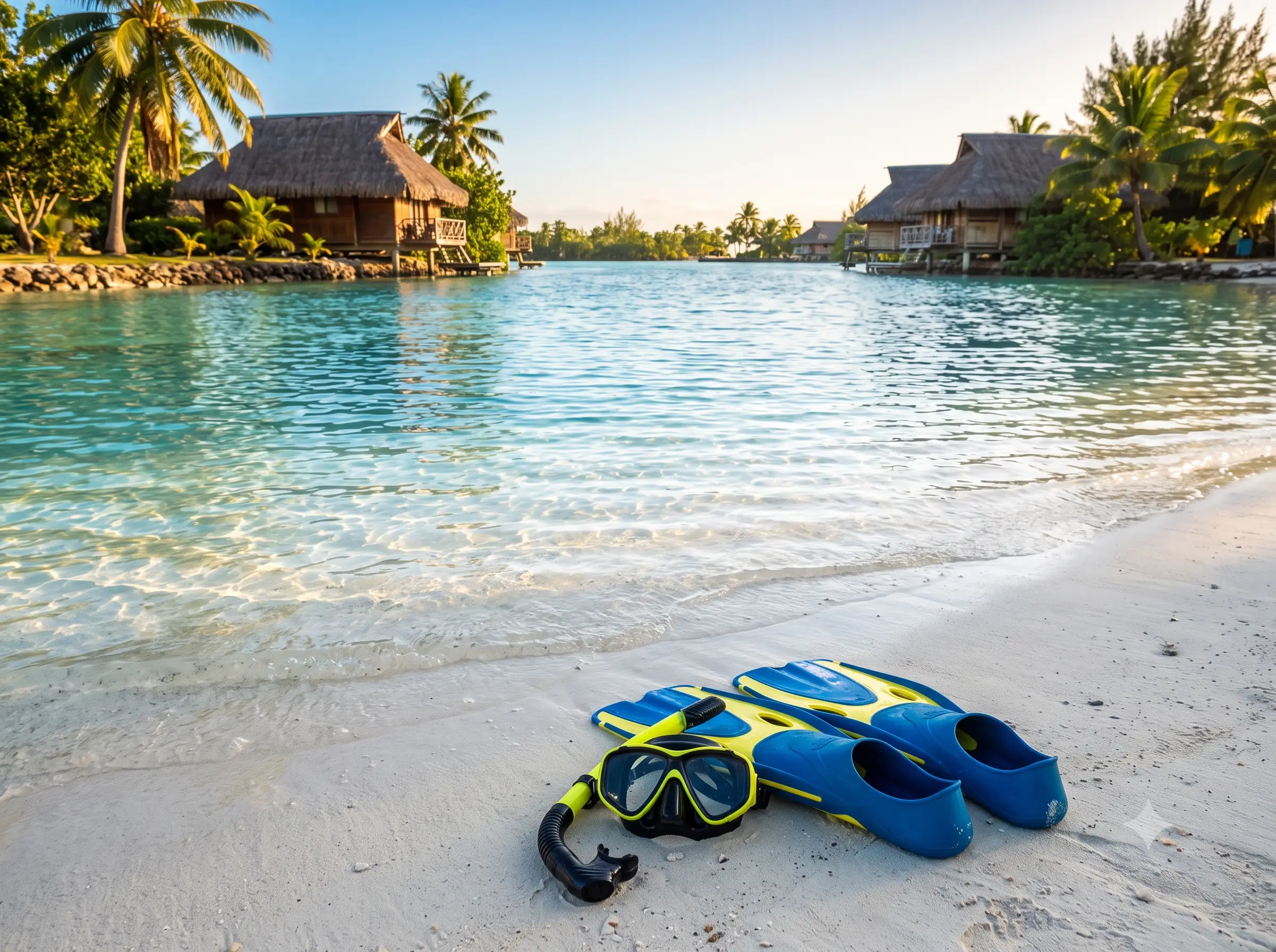 Le lagon turquoise à deux pas de la pension